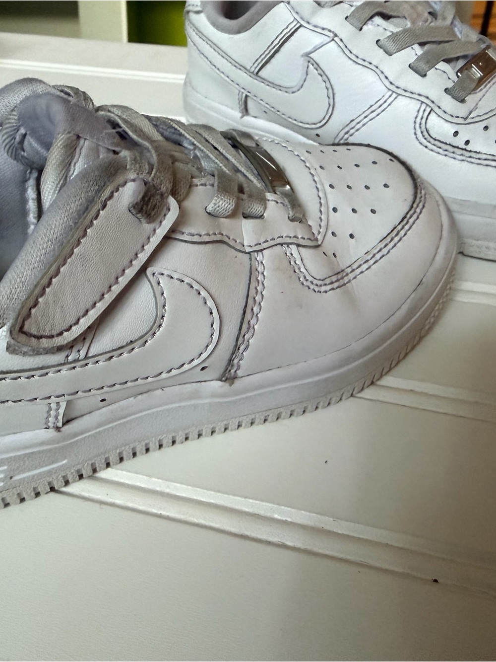 Nike Kids White Low-Top Sneakers with Gray Accents